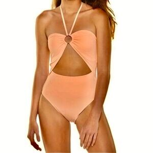 Celebrity Pink Swim One Piece Keyhole Orange Pink Swimsuit XL